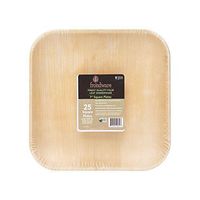 Frondware 7" All-Natural Palm Leaf Square Disposable Plates - Set of 25 - Elegant Wedding Dinnerware - Heavy Duty, Sturdy Party Plates - Compostable - Biodegradable - USDA Certified Biobased Product