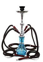 4 hose 20" Blue Hookah shisha nargila bar hookas nargile glass vase wholesale