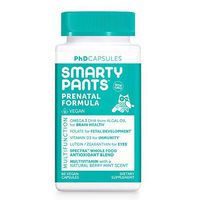 SmartyPants Daily Prenatal Multivitamin: Vitamin C, D3 & Zinc for Immunity, Vitamin E, B6, Folate for Fetal Development, Omega 3 Fish Oil, Iodine, Vegan, 60 Easy to Swallow Capsules (30 Day Supply)