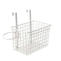 TOPBATHY Wall Mount Storage Basket Display Rack Hair Dryer Holder Hair Dryer Storage Organizer (White)