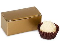 Matte Gold Candy Truffle Boxes 2-5/8x1-5/16x1-1/4" Holds 2 (2 Packs) (50/Pack)