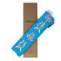 Straw Case for Reusable Straws (Metal Straws, Silicone Straws, Glass Straws), Cutlery, Silverware, Utensils - Easy to Clean Reusable Straw Pouch - Teal Turtles - by StrawSak