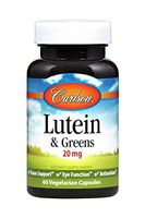 Carlson - Lutein & Greens, 20 mg, Vision Support & Eye Function, Antioxidant, 60 Vegetarian Capsules