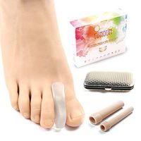 Yunoun 4 Pairs-Gel Toe Separator for Relieving Bunions - Overlapping Toe - Bunion Pain in The Toes -Toe Spacers Easily Correct The Big Toe (Ginger)