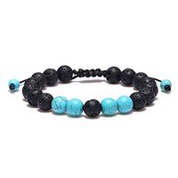 BOMAIL 8mm Lava Rock Aromatherapy Anxiety Essential Oil Diffuser Bracelet Braided Rope Natural Stone Yoga Beads Bracelet for Men Women