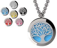 Wild Essentials Tree of Life Essential Oil Diffuser Necklace Gift Set - Includes Aromatherapy Pendant, 24" Stainless Steel Chain, Refill Pads