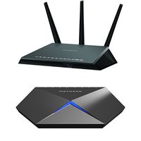 NETGEAR Nighthawk AC2300 Smart Wi-Fi Router - MU-MIMO Dual Band Gigabit (R7000P) Bundle with Nighthawk S8000 Gaming & Streaming Advanced 8-Port Gigabit Ethernet Switch (GS808E)