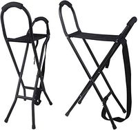 TOGARR Folding Walking Seat, Walking Stick Seat Folding Stool for Stability and Support, Portable Aluminum Chair for Elderly, Handicapped, and Disabled Users