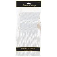 Amscan 4547.86 Plastic Spoons, 20 pieces, Clear