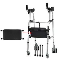 BABIFIS Four Wheeled Rollator Walking Frame,Adjustable Height,Folding Lightweight Aluminium Walking Frame with Wheels