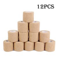 Firelong Self Adhesive Bandages Cohesive Wrap,12 Rolls 2 Inches × 5 Yards Strong Elastic First Aid Gentle Tape for Wrist and Ankle Sprains & Swelling, Emergency