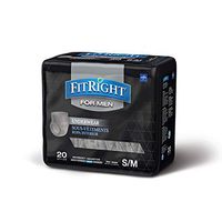 FitRight Incontinence Underwear For Men, Disposable Underwear with Heavy Absorbency, Small/Medium, 80 Count