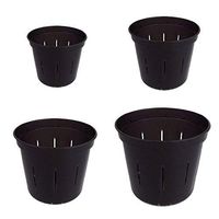 Slotted Clear Orchid Pots by rePotme - Growers Assortment (8 pots - 2 Each, Black Onyx)