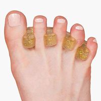 Happy Toes Gel Toe Separators and Straightener for Foot Pain & Bunion Relief, Hammer Toes and More - 1 Pair, Gold