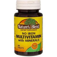 Nature's Blend Multiple Vitamin With Minerals Tablets No Iron - 100 Tablets, Pack of 2