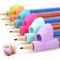 Children Pencil Grip Silicone Writing Aid Grip Posture Correction Tool By Rely2016 (12PCS, Rose Red + Orange + Purple)