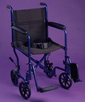 Wheelchair - Blue 19" Seat Width Lightweight Transport Chair with folding back