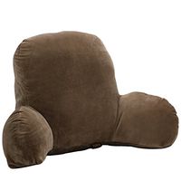 Amyove Large Soft Comfortable Plush Rest Reading Pillow Arm Back Lumbar Head Support Cushion Zipper Easy Clean Brown; 55x35x20cm