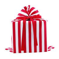 Red and White Striped Reusable Fabric Gift Bag for Birthday, Father's Day or Any Occasion (Large 20.5 Inches Wide by 27 Inches High)