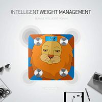 Bluetooth Body Fat Monitor Cartoon Cute Animated Animal Lion Weight Scales Body Fat Composition Monitor Analyzer with Smartphone App for Body Management-396 Lbs