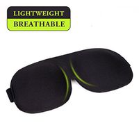 Jizze Eye Mask for Sleeping Contoured Shape Ultra Lightweight & Comfortable Black Sleep Mask Invisible Sleeping Mask with Earplugs and Travel Pouch (Black-Big)