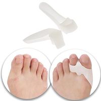 Foot Care Set Kit Lot of 2pcs Double Loops Silicone Gel Toes Separators Spacers Feet Stretchers Straighteners Bunions Guards Shields Cushions Splints for Pain Relief Reduction and Tension Relieving