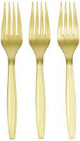 Amscan 43600.19 Plastic Forks, Gold, 10.9 x 10.3