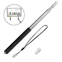 Telescoping Teachers Pointer, BonyTek Retractable Classroom Electronic Whiteboard Presentation Teaching Pointer Stick for Teachers Coach Presenter with A Lanyard & Felt Nib, Extends to 47" - Black