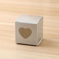 Hondex Gift Boxes 50 Pcs Candy Box with Heart Love Sweet for Wedding Birthday Party Sweet Chocolate Boxes Christmas Decoration (gray)