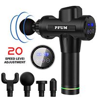 Massage Gun-Professional Deep Tissue Massager for Muscle Tension Relief,4 Massage Heads, 20-Speed Touch Screen Adjustment(Black)