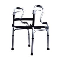 Standard Walkers Walking Aid Walking Stick Folding Walker with Seat for Mobility Elderly Walker Aid Aluminum Adjustable Height Walking Frames