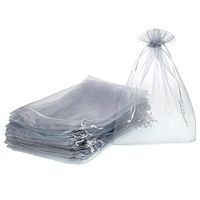 Pack of 50 Organza Gift Bags Drawstring Jewelry Candy Pouches for Wedding Birthday Party Favor Christmas Wrapping (7.9 x 11.8 Inch, Grey)