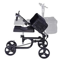 Foldable Knee Walker Scooter with Basket Safe Dual Brake System Walking Aid Adjusted Height Handlebar Knee Platform 300LBS Capacity US Delivery