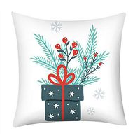 Pgojuni Fresh Style Pillowcase Merry Christmas Pillow Case Polyester Sofa Car Cushion Cover Home Decor Cover Pillow Case1pc (45cm X 45cm) (E)