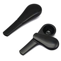 Scoop-Shape Zinc Alloy Pipe - Larger Bowl Pipe for Herbs with Gift Box (2*Black)