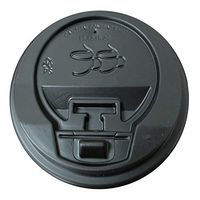 TigerChef 1,000 Black Tear Tab Sip through Dome Lid Fits 10-20 Ounce Hot Cups Disposable Recyclable Plastic Hot Coffee Cup Lids For Paper Hot Cups (Tear Tab Dome Lid, Black)