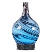 100ml Glass Aromatic Essential Oil Diffuser Cold mist humidifier with 4 Time Setting and 7 Colors LED Lights for Home Bedroom Office Yoga SPA (Handmade Glass)