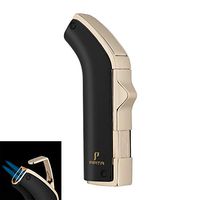 PIPITA Cigar Torch lighter Windproof Butane Refillable Lighter Jet Double Blue Flame Metal Lighters with Punch