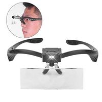 Head Magnifying Glasses Loupe, Headband Magnifier with 5 Lens LED Lamp for Eyelashes Extension Tattoo, Jeweler Watch Repair and Reading
