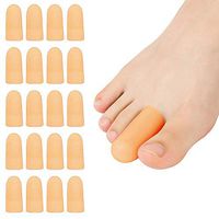 Madholly 20 Pieces Gel Toe Cap, Silicone Toe Protector, Toe Guards for Feet, Protect Toe and Provide Relief from Corns, Callus, Blisters, Hammer Toes, Ingrown Toenails, Toenails Loss - Small,Beige