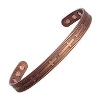ProExl Christian Cross Pure Solid Copper Magnetic Bracelet for Arthritis Relief (7 1/2 inch)