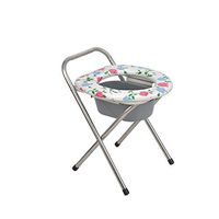 Commode Stainless Steel Elderly Pregnant Women Mobile Toilet Bath Chair Folding 33 * 57 * 50cm