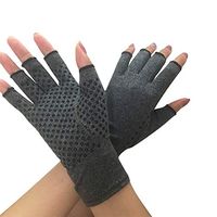 Stretchy Half Finger Gloves Knitted Unisex Warm Winter Gloves for Arthritis Joint Pain Relief Glove (Message Dotted, L)