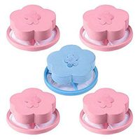 GXOK 5PCS Reusable Flower-Type Floating Washing Machine Lint Filter Bags Net, Hair Filter Net Pouch, Pet Fur Catcher, Washer Hair Catcher for Home Supplies (Color B)