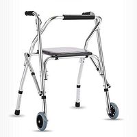 Standard Walkers Walker Non-Slip Anti-Drop Walker Walking Frame Folding Lightweight Wheelchair Portable Trolley Help People with Limited Mobility (Color : Silver, Size : 885928cm)