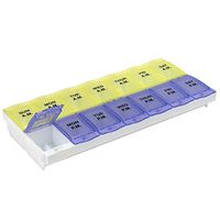 Ezy Dose (7-Day) Pill, Medicine, Vitamin Organizer Box | Weekly, 2 Times a Day, AM PM | Locking Compartments | Colored Lids
