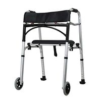 Muzyo Walkers for Seniors Folding Standard Walker Bathroom Toilet Handrail Aluminium Foldable Walking Frame Bariatric Heavy Duty for Seniors Adults