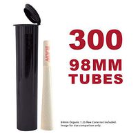 98MM Black Doob Tubes | 300 Bulk Pack | Waterproof Airtight and Smell Proof Blunt Vial Container | Child Resistant with Squeeze Pop Tops | BPA-Free | Ideal for Storing Pre Rolled Raw Cones