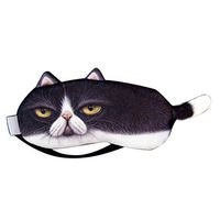 ACTLATI Cute Animal Sleeping Eye Mask Cartoon Animal Sleep Blindfold Cotton Soft Cooling Eyeshade for Travel Home Office Rest Fat Black Cat