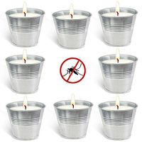 Mini Metal Tin Bucket Citronella Candle Outdoor and Indoor, Set of 8
